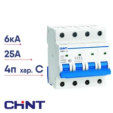 Автоматический выключатель CHINT NB1-63 (R) 4п С 25А 6кА 179745