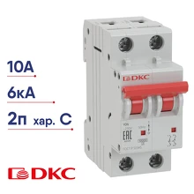 Авт. выкл. модульный YON MD63 2P 10А C 6kA DKC