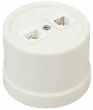 Розетка комп. 2-м RJ-45 Bironi Лизетта слоновая кость о/у
