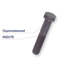 Болт М22х70 оцинк.