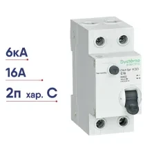Диф. автомат SchE City9 2п (1P+N) C 16А 30мА Set 230 Выключатель автоматический дифференциального тока тип A 4.5кА SE Systeme Electric/ Schneider Electric C9D55616