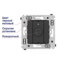 Диммер DKC Avanti поворотный в стену черный матовый 4412133