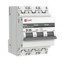 Автоматич. выключатель EKF PROxima ВА47-63 3п 25А 4,5кА D