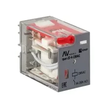 Реле промежуточное EKF AVERES RPAt 22/4 5A 230В AC с кнопкой