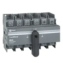 Рубильник реверсивный EKF TwinBlock 3P 100A с рукояткой