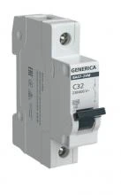 Автоматический выключатель GENERICA ВА47-29М 1п C 32А 4.5кА