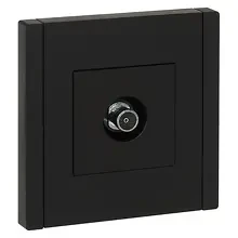 Розетка ТВ оконечная 1-м IEK FORTE PIANO FP128 2DB черная