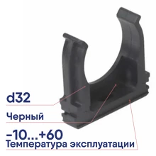 Клипса Рувинил черная d32мм