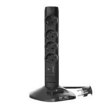 Стойка (4 розетки с/з + 2 USB + 1 microUSB) Legrand черная