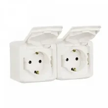 Розетка 2-местная Legrand Quteo IP44 белая з/к о/у с/ш с/к