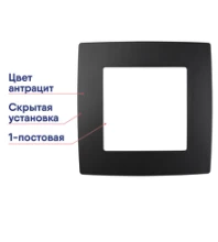 Рамка 1-постовая ЭРА ЭРА12 12-5001-05 антрацит Б0014745