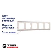 Рамка 5-я Werkel Stream перламутровый рифленый a051280