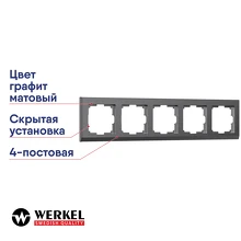 Рамка 5-постовая Werkel Stark графит матовый W0051864