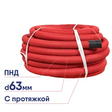 Труба гофрированная ПНД EKF PROxima SN13 63мм с протяжкой 50м красная двустенная гибкая tg2st-63-50m