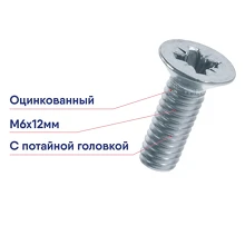 Винт 6х12 DIN965 (700шт)