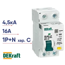 Диф. автомат DEKraft ДИФ-103 2п С 16А 30мА тип AC 4,5кА  16052DEK