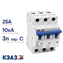 Авт. выключатель КЭАЗ OptiDin BM63-3C25-10-УХЛ3 3п 25А C 10кА AC 249206