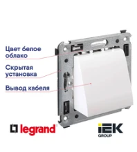 Вывод кабеля DKC Avanti белое облако 4400983